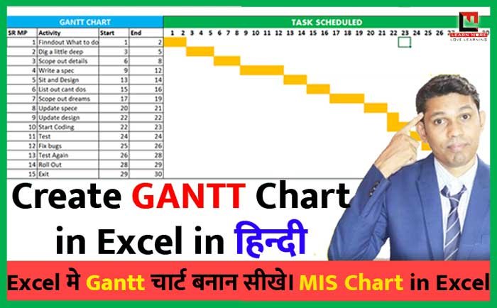 Create Gantt Chart in excel in 5 Minutes | Excel मे Gantt चार्ट बनान सीखे। MIS Chart in Excel