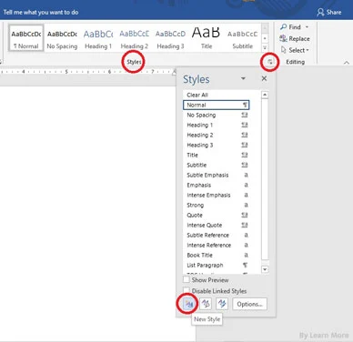 Steps to create New Style in MS Word in Hindi