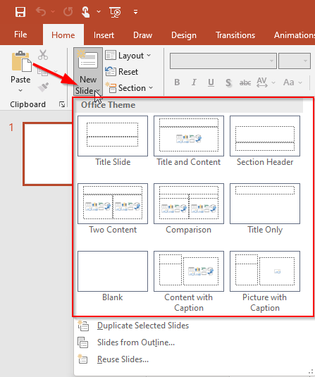 Add new slide layout in PowerPoint in Hindi